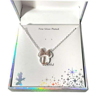 Collar Disney Plateado de Minnie con Inicial