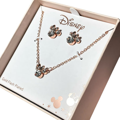 Collar y Aretes Disney Minnie Mouse - Chapa de Oro