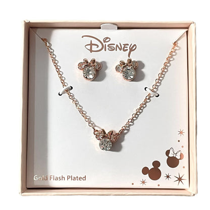 Collar y Aretes Disney Minnie Mouse - Chapa de Oro